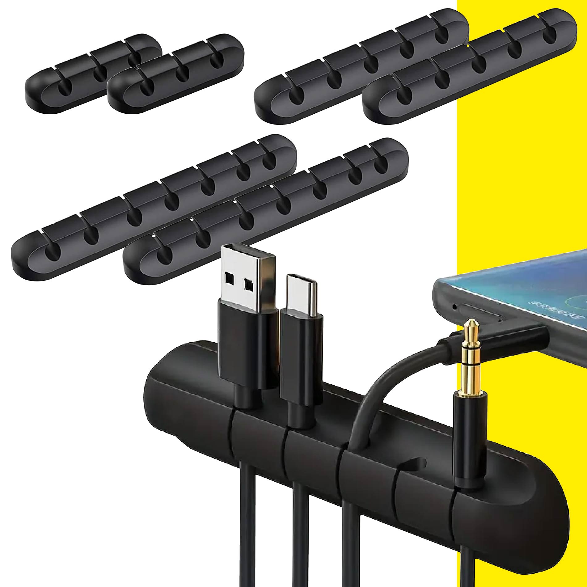 Miniatura 7 de Set X6 Organizadores De Cables Silicona